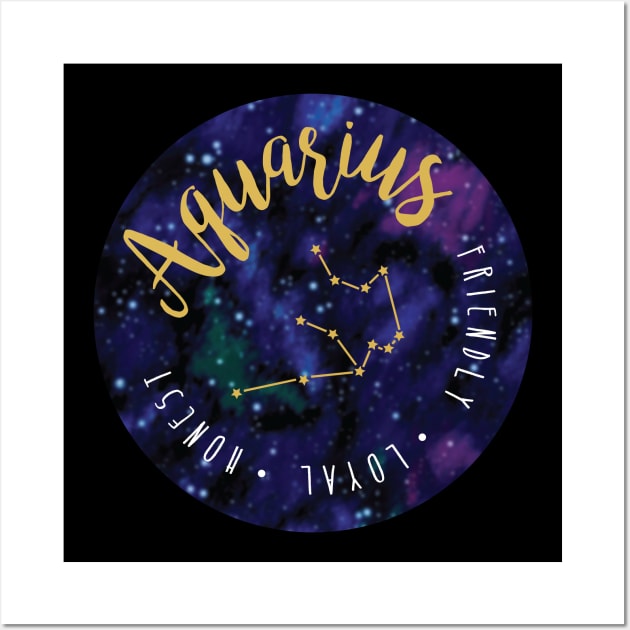 Aquarius Zodiac Wall Art by CreativeHermitCo